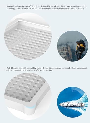 ThermoHalo for Starlink Mini Protective Cover Case, for Starlink Mini Accessories Silicone Protective Case,Anti-Drop Shockproof Weatherproof Protector for Outdoor and Travel (Whitle) - Thumbnail 4