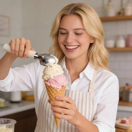 Dalicode Heated Ice Cream Scoop – Electric Scooper for Hard Ice Cream and Desserts, Handheld Heating Up to 158°F, Rechargeable with LED Display, Easy to Clean, Ideal Summer Gift (Upgraded White) - Thumbnail 4