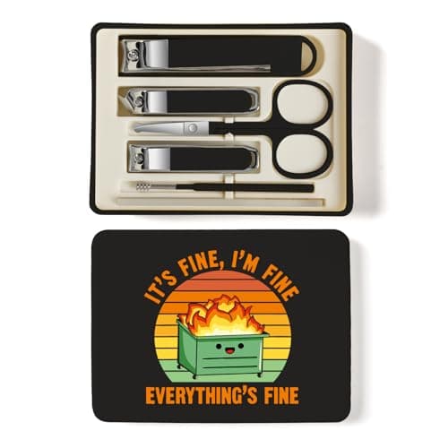 TTJHGYQO 6-Piece Nail Clipper Set with Nail File, Tweezers and ingrown toenail Removal kit Travel Nail kit for Men and Women (IT’S FINE Black) - Image 1