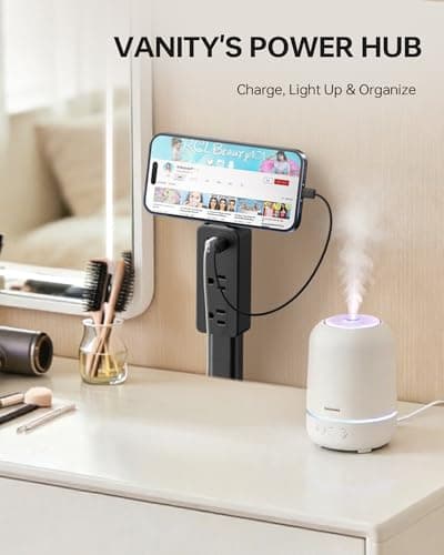 Electrical Outlet Extender Stick Black with 4-Way Flat Plug | Extends 8"-36" | Outlet Extender with 2AC Outlets, 2USB-A & 1USB-C Ports | Socket Expander Access Hard-to-Reach Outlets Bed Sofa Behind - Thumbnail 4