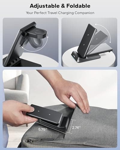 KPON 3 in 1 Charging Station for Samsung, Wireless Charger for Thick Cases, Foldable Phone and Watch Charger Stand for Galaxy S26/S25/S25 Ultra/S24/Z Fold/Android Devices, Galaxy Watch and Earbuds - Thumbnail 3
