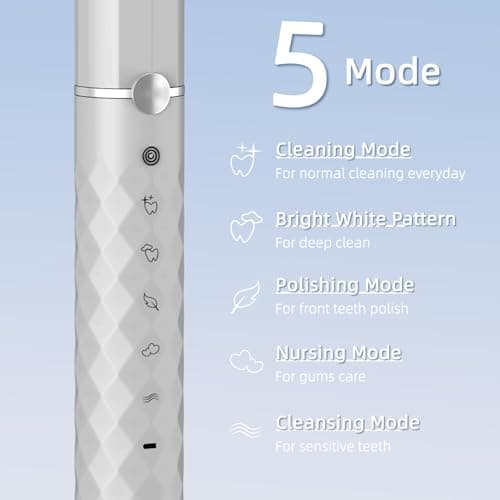 Seapeoa Sonic Electric Toothbrush Set, Equipped with 10 Brush Heads and Travel case, IPX8 Waterproof, 2-Minute Timer, 42000 High-Frequency Vibrations, 5 Modes, The First Choice for Gift Giving - Thumbnail 5