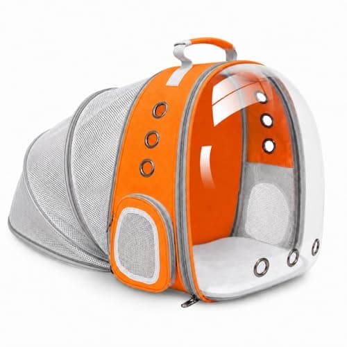 Pet Carrier Backpack Expandable for Cats and Small Dogs, Breathable Anti-Collapse Design, Airline Approved Travel Backpack for Hiking and Outdoor Use (Back Expandable-Orange) - Image 1