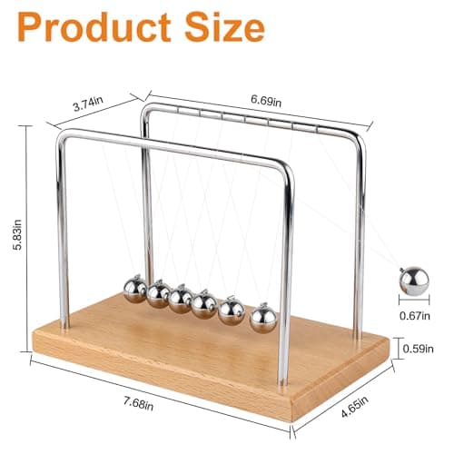 Smilesorg Newton's Cradle Balance Balls Fascinating Physics Gadget for Home and Office 7 Beads - Thumbnail 3