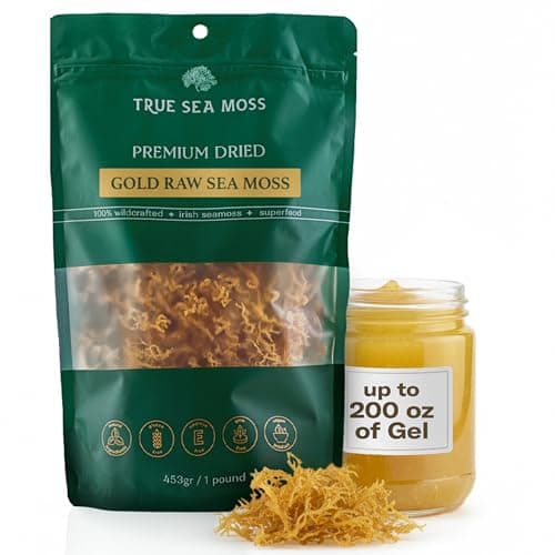 TrueSeaMoss Raw Gold Irish Sea Moss – Premium Wildcrafted & Sun-Dried Seaweed – Extra Dry Texture, Vegan, Non-GMO, Gluten-Free – 16oz (1 lb) Makes Up to 200oz Gel – Atlantic Harvested - Image 1