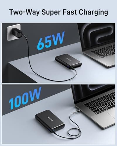 HenHot 100W Power Bank, 30000mAh Laptop Portable Charger USB-C PD Fast Charging Laptop External Battery Pack for Dell,MacBook,HP,Asus,Lenovo,Steam Deck,Switch,iPhone,Galaxy, iPad and More - Thumbnail 3