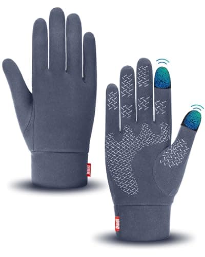 Aegend Lightweight Winter Gloves for Men Women, Warm Running Gloves Touchscreen Thermal Glove Liners for Cold Weather Driving, Cycling & Hiking, Non-Slip, Elastic Cuff, Stretchy, Durable
