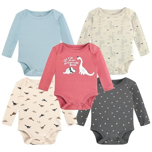 Baby Newborn Layette 10-Piece Set Cotton Bodysuits Long Sleeve Pants Sets Baby Boys Girls Toddler Unisex Baby Gift Sets Cute Animal for 9 12 Months - Thumbnail 3