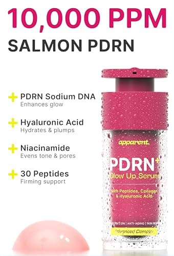 Apparent. PDRN Salmon DNA Serum | Korean PDRN Serum 1% or 10,000 PPM | Pink Peptide Serum for Face with Collagen & Hyaluronic Acid | Hydrating, Anti-Aging & Plumping Skin Glow | 27 ml / 0.91 fl. oz. - Thumbnail 3