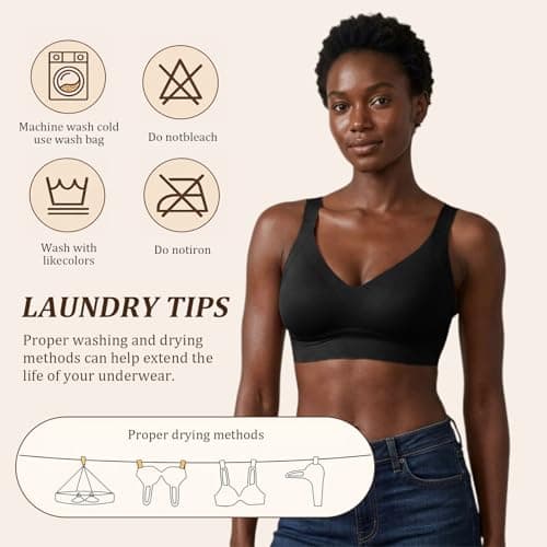 Ga0amm Women's Undergarment Bras Featuring a Wire-Free and Seamless Design, offering Substantial Support(2 Pack) (US, Cup Band, XX-Large, B, DD, Black) - Thumbnail 5