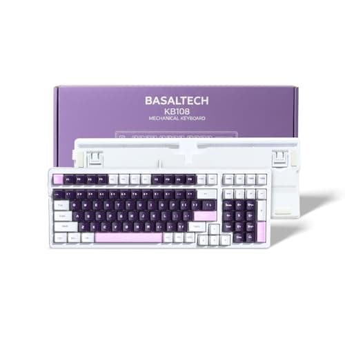 Basaltech 100-Key Mechanical Gaming Keyboard,Brown Switches Keyboards,RGB Backlit,98% Wired Keyboard for Game&Office - Image 1
