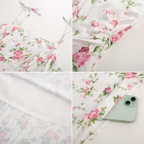 Belle Poque 2026 Summer Casual Pink Flora Cocktail Dresses Sweatheart Neck Sleeveless Flowy Swing Sundresses XX-Large - Thumbnail 2