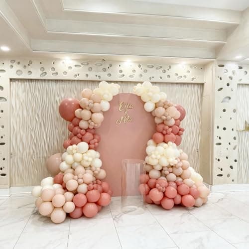 Dusty Pink Nude Gold Balloons, 60Pcs 12Inch Pink Sand White Nude Gold Biege Balloons for Boho Baby Shower Wedding Bridal Shower Engagement Birthday Party Decorations - Thumbnail 6