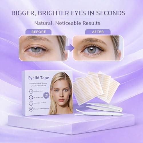 Eyelid Tape for Hooded Eyes Invisible 600Pcs, Waterproof Eyelid Lifter Strips for Natural-Looking, All-Day Wear,Say Goodbye to Single Lids,Sagging Eyelids - Thumbnail 2