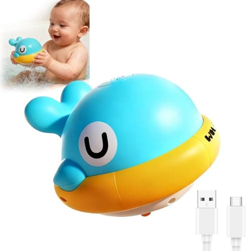 Light Up Whale Sprinkler Baby Bath Toys for Kids Ages 1-3, Pool Water Toys for Toddlers Bathtub Fountain Toys, Birthday Gifts for 1 2 3 Year Old Boys & Girls