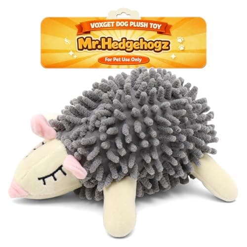 VOXGET Dog Squeaky Toys for Puppy Play, Interactive Plush Crinkle Toys for Small Medium Dogs Keep Busy, Cute Soft Stuffed Animal Toy for Puppies Reduce Boredom, Not for Aggressive Chewers (Hedgehogz)