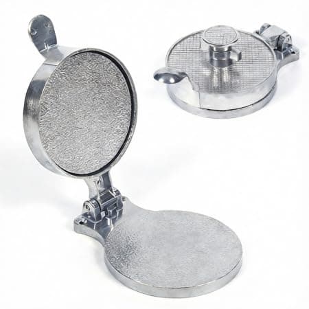 Adjustable Burger Press, Food-Grade Aluminum Patty Maker with Non-Stick Textured Plates, 4.5 Inch (118mm) for 6-8 oz Burgers, Ergonomic Design for Home Cooks & Commercial Kitchens