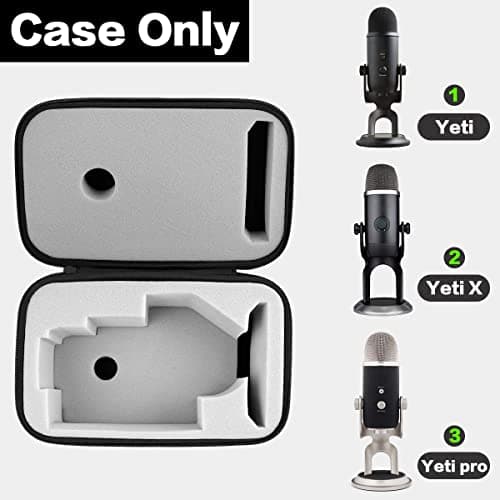 Comecase Travel Case Compatible with Blue Yeti/for Yeti Pro Microphones - Shock-Absorbent Hard Shell with Custom Foam Insert for Podcast, Streaming & Studio Gear (Bag Only) - Thumbnail 3