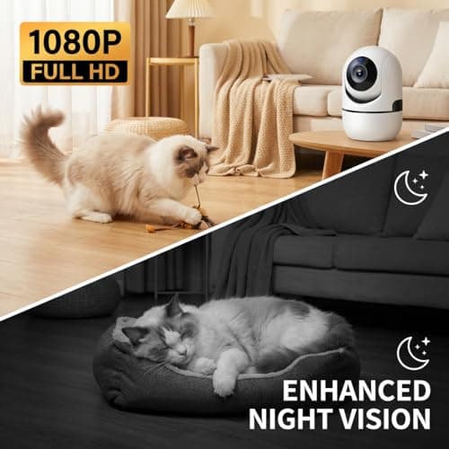 Indoor Camera, home security indoor,Pet/Dog/Baby Security Camera with Phone App, 360°Pan-Tilt, 5G/2.4G Dual-Band Wi-Fi 6, Auto-Tracking, Person/Pet/Baby Crying Detection, Privacy Mode, Two-Way Audio - Thumbnail 6