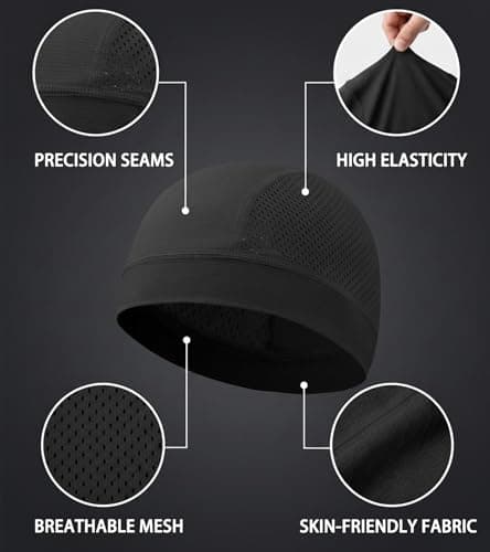 choshion Cooling Skull Caps Helmet Liner Breathable Mesh Stretch Beanie Quick Dry Headwear for Men and Women Cycling Cap - Thumbnail 4
