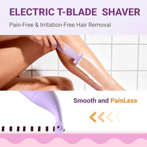 UNIMIKO Bikini Trimmer for Women, 3-in-1 Painless Womens Electric Razors & Pubic Hair Trimmer, Waterproof Womens Shaver with Ceramic Blades, USB Rechargeable Lady Groomer for Legs Underarm Face Purple - Thumbnail 5