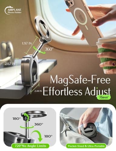 LISEN Airplane Travel Essentials for Women Men Phone Holder for Desk MagSafe Phone Travel Size Accessories Airplane Gadgets Men Long Flight Cruise Must Haves Spring Break Essentials Easter Gifts - Thumbnail 2