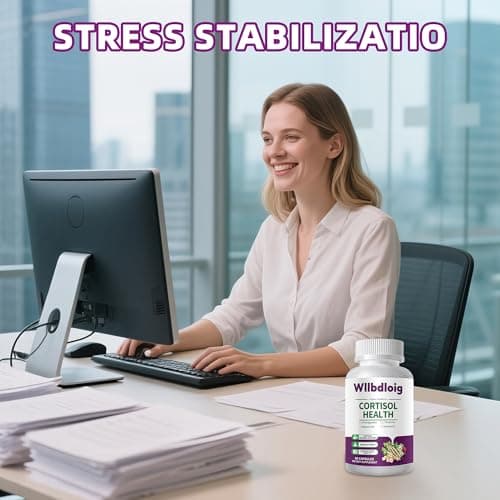 Cortisol Supplements for Women Men, High Cortisol Reducer Health, Detox Cortisol Manager for Stress Relief ,Mood and Sleep with Ashwagandha, L-Theanine, Lower and Control - Non-GMO,Vegan 60 Capsules - Thumbnail 6