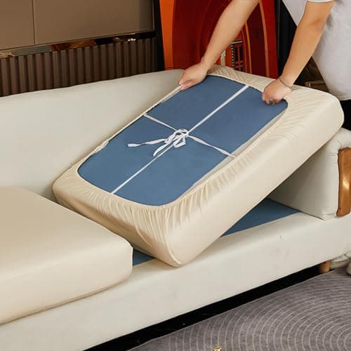 UWWGKK Waterproof Couch Covers, Stretch Couch Covers with Dirt-Resistant for Sectional Sofa,L Shape Sofa,Waterproof White Large Single Seat(1 Pcs for Large)