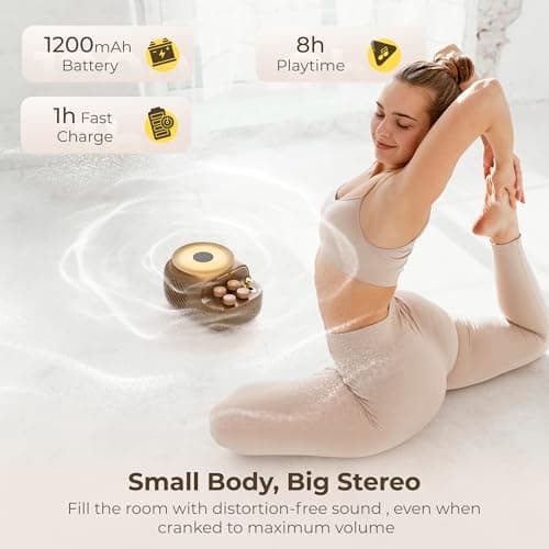 Speakers Bluetooth Wireless, 3 in 1 Protable Cute Speakers with Aromatic tray, Vintage Record Player Look, Adjustable Ambient Lights for Home Office Decor, Gifts for Mother, Girlfriend, Men (Wood) - Thumbnail 5