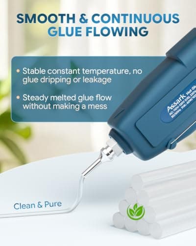 Dual Power 60/100W Hot Glue Gun, Fireproof Anti-Drip Fast Preheating Heavy Duty Industrial Glue Gun with 15 Glue Sticks, Adjustable Power for DIY Craft, Home Repair, Wood, Gift Wrapping - Thumbnail 5