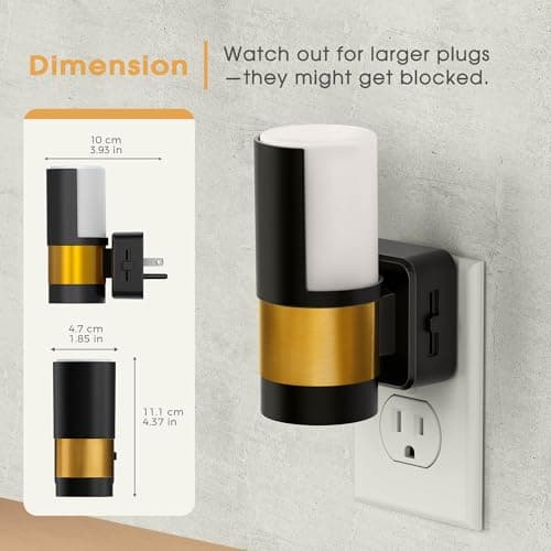 Briignite Night Lights Plug into Wall, 2 Pack Dimmable LED Night Light, Dusk to Dawn Sensor, 360° Rotation, 3000K Soft White 0-100LM Nightlights Plug in for Kids, Bedroom Hallway - Thumbnail 4