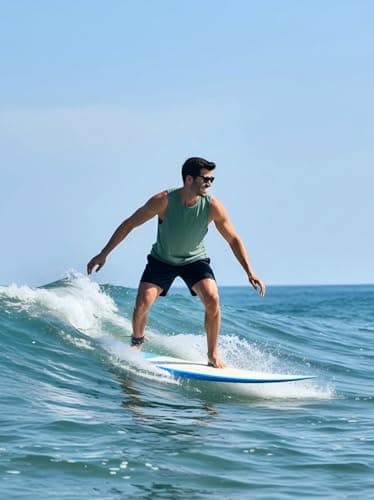 PINSPARK Men's Tank Tops Quick Dry Bodybuilding Muscle Shirts Lightweight Breathable Sleeveless Shirts Athletic Gym Workout Tank L Green - Thumbnail 6