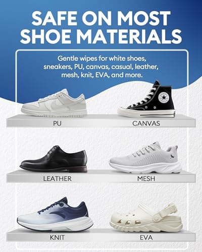 Jevvu Shoe Wipes, 35 Dual-Textured Individually Wrapped Sneaker Cleaning Wipes for White Shoes, Waterless Portable Shoe Cleaner Wipes for Leather, Canvas, Mesh, Knit & Rubber - Thumbnail 5