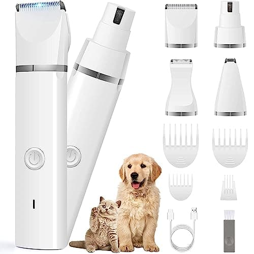 Veeconn Dog Clippers Grooming Kit Hair Clipper-Low Noise Paw Trimmer- Rechargeable - Cordless Quiet Nail Grinder Shaver for Cats and Other Pets - Image 1