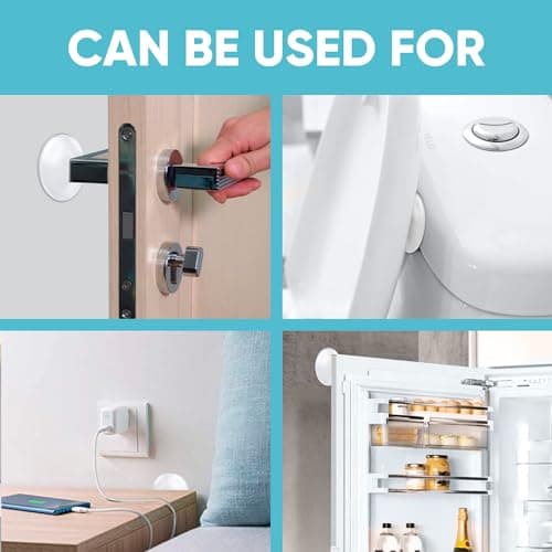 Strongest Wall Door Handle Stopper Set. 12 Pieces of Clear Rubber Door Knob, Round Wall Shield Cushion. Quiet Wall Protector for Door Handle. Guard Door Bumper Wall Protector Silencer. Self Adhesive - Thumbnail 2