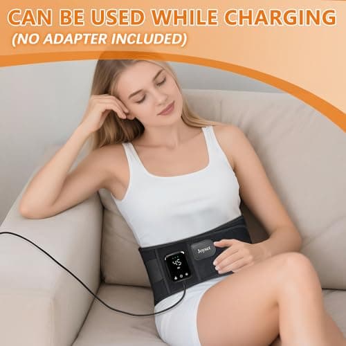 Joyset Cordless Heating Pad for Back Pain Relief,47-60" Lower Back Massager with 5 Heat 5 Vibration,Portable Wearable Heating Pad for Cramps,Birthday Gifts for Women Men Mom Dad(Black) - Thumbnail 6