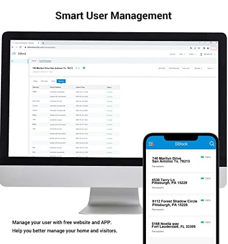 Veise RZ06B Smart Lock for Front Door, 2 Lever Handle Set, Keyless Entry Deadbolt, App Control, Electronic Digital Touchscreen Keypad, Auto Lock, IP54 Waterproof, Easy Installation, Satin Nickel - Thumbnail 5