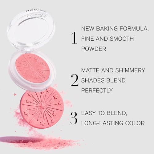 Baked Blush for Cheeks Makeup - Glow Powder Blush Palette, Silky Smooth, Seamless Buildable Face Blush Powder with Subtle Shimmer for a Natural, Long-Lasting Glow, 02 Coral (Coral-Pink) - Thumbnail 5