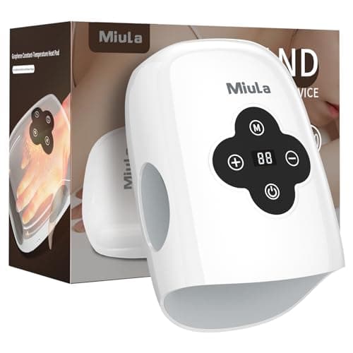 Miula Cordless Hand Massager with Compression,Soothing Heating,Adjustable Modes for Daily Relaxation,Rechargeable Portable Massager for Fingers Palm Wrist at Home Office Travel (White) - Image 1