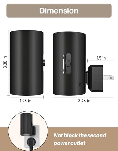 Night Lights Plug into Wall, LED Plug in Night Light with Light Sensor, 0-100LM Adjustable Brightness Wall Light, 5000K Daylight White, 2Pcs Dimmable Automatic Night Light for Hallway Bedroom Stairway - Thumbnail 5