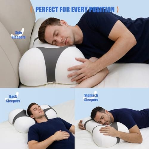 Bespilow Ergonomic Cervical Pillow for Neck Pain Relief,Contoured Memory Foam Neck Pillow,Orthopedic Shoulder Supportfor Side, Back, Stomach Sleepers,Quirky Gift for Audlt - Thumbnail 6