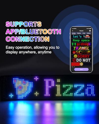 wooaismart Programmable LED Scrolling Sign - Full Color Display Board with Bluetooth APP Control - Custom Text & GIF Patterns - Perfect for Business Advertising & Car Displays (Full Color, 23" x 5") - Thumbnail 6
