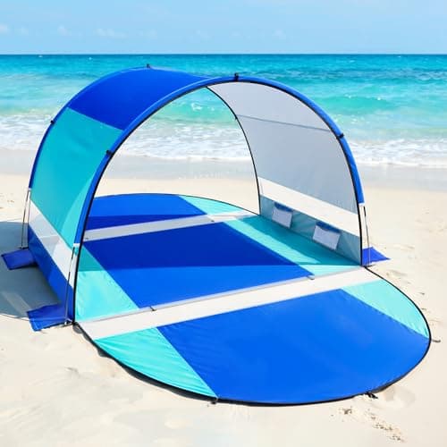Rhino Valley Beach Tent with Double Zippered Doors, Beach Tent Sun Shelter with UPF50+ UV Protection, Beach Canopy Portable Storage Bag for Beach Camping Fishing, for 2-3 People - Image 1