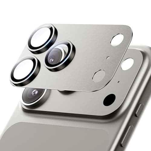 Hoerrye for iPhone 17 Pro Camera Lens Protector - [12FT Shatterproof Military Grade] [Strong Adsorption] Metal Top 9H+ Tempered Glass Camera Screen Full Protective Cover Case Friendly,Gray - Image 1
