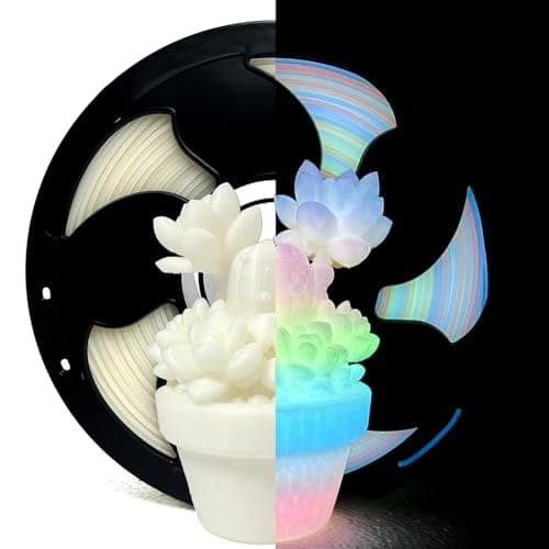 Glow in the Dark Gradient Rainbow 1.75mm PLA Filament, Luminous Rainbow Vibrant Bright 3D Printer Filament, 1kg (2.2lbs) Spool 3D Printing PLA Filament Rod - Image 1