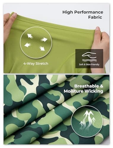 Arolina Mens Swimwear Swim Trunks Compression Liner 7 Inch Board Shorts Bathing Suits Zipper Pockets Camo X-Large - Thumbnail 5