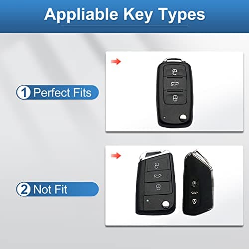 RUABIBAN for VW Volkswagen Key Fob Cover, Soft TPU Key Case Protection Fit for VW Jetta Golf Polo MK7 Passat Beetle - Thumbnail 2