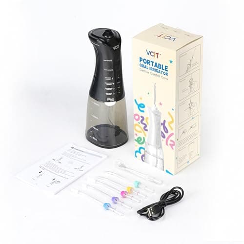 VCIT OrthoWave Water Flosser for Teeth, 350ML Portable Cordless Oral Irrigator, IPX7 Waterproof, 4 Modes & 6 Jet Tips, FDA Cleared, 1400-2000 PPM Pulse, for Braces, Sensitive Gums & Travel - Thumbnail 2