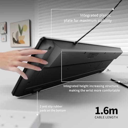 MIKUSO Wired Computers Keyboard with Cover Comfortable Hand Feel,Laser Engraved Characters,12 Multimedia Keys USB Interface Suitable for Laptop PC,Full Size 104 Keyboards, Plug and Play, Office - Thumbnail 4