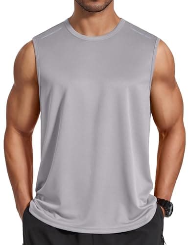 COOFANDY Muscle Tank Top for Men Workout Sleeveless Tee Shirts Casual Running Muscle Shirt for Summer Activewear Gray S - Image 1